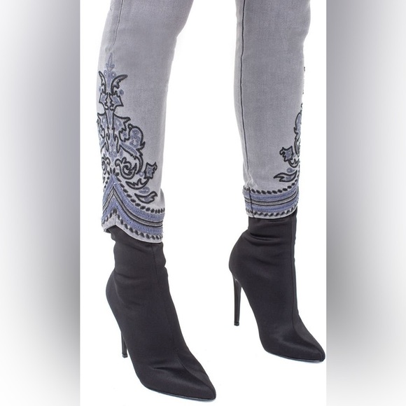 LVPL by Liverpool Kayden Embroidered Hem Ankle Jeans - Picture 4 of 7